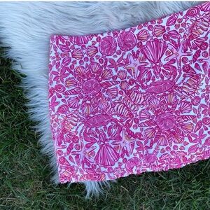 Lilly Pulitzer ruffle trim pink white shells Skirt 6